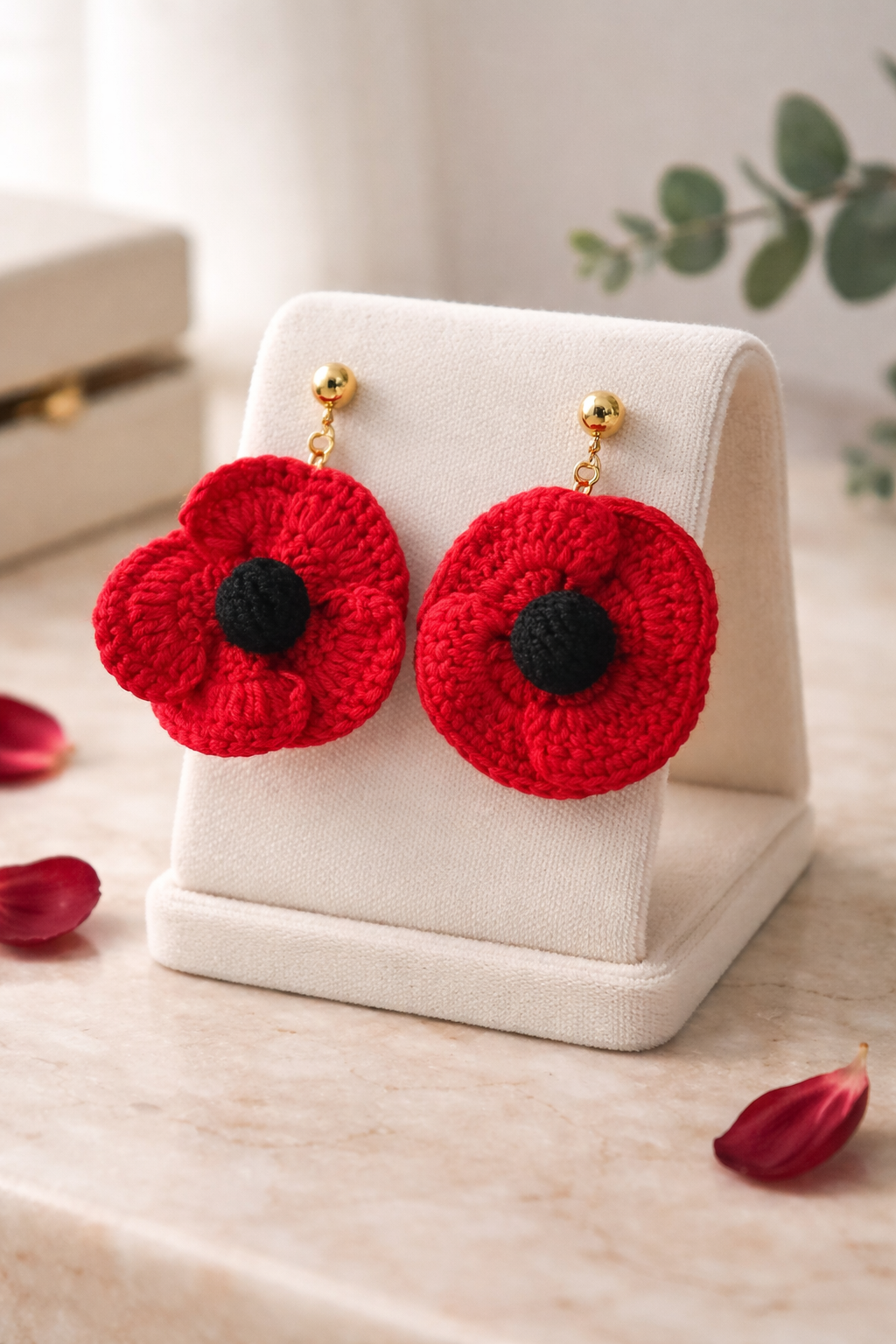 Boucles d’Oreilles Coquelicots – Fait Main