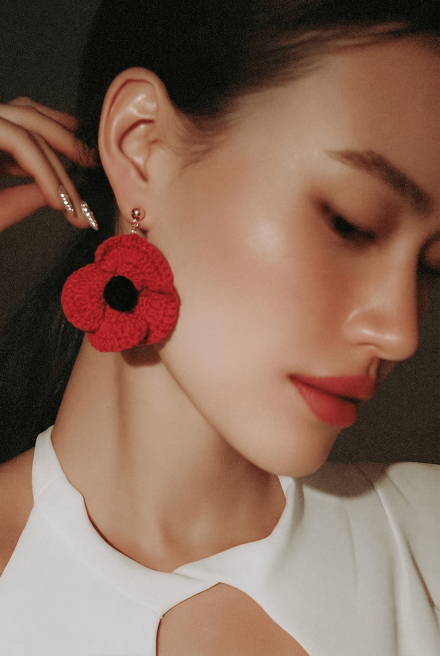 Boucles d’Oreilles Coquelicots – Fait Main
