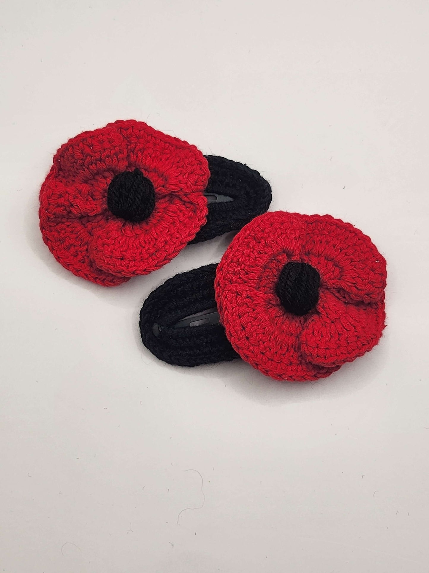 Barrette Coquelicots au Crochet - Fait main