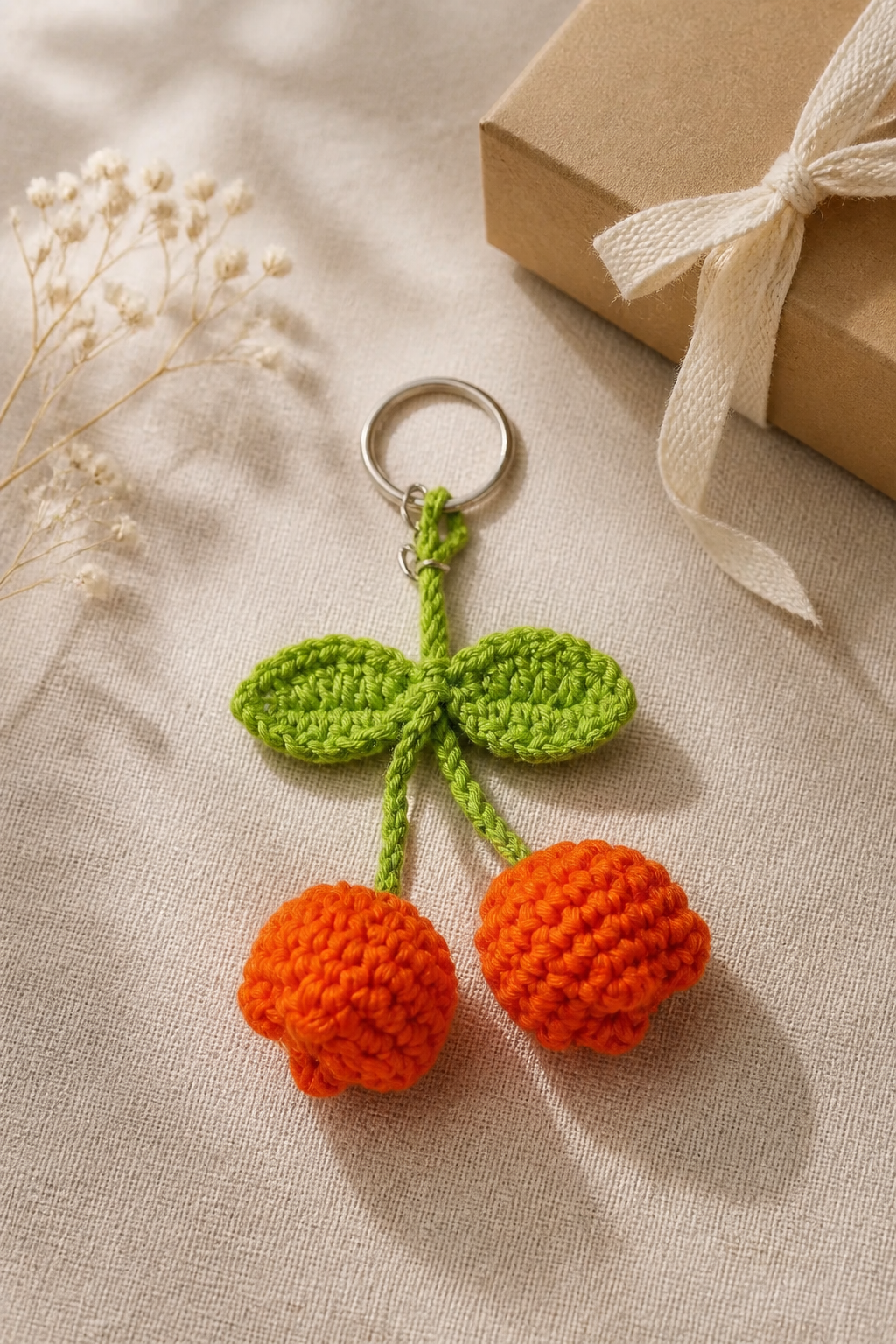 Porte-clé Tulipes au crochet – Fait main