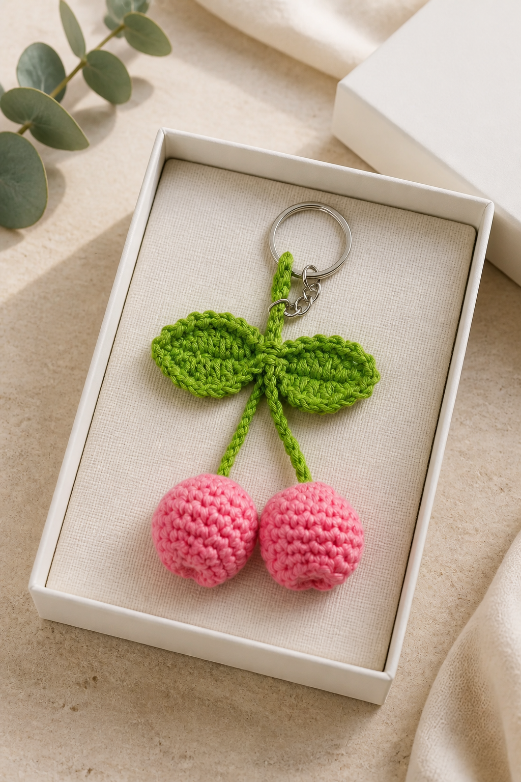 Porte-clé Tulipes au crochet – Fait main